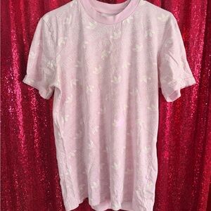 Adidas Light Pink Tee with Logo Design